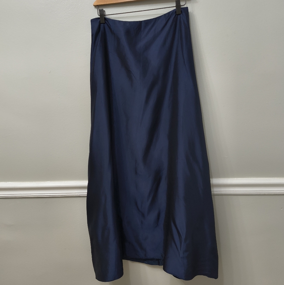 JS Collection Full-Length Maxi Skirt Blue Plus Size 14 Classic Dark Academia